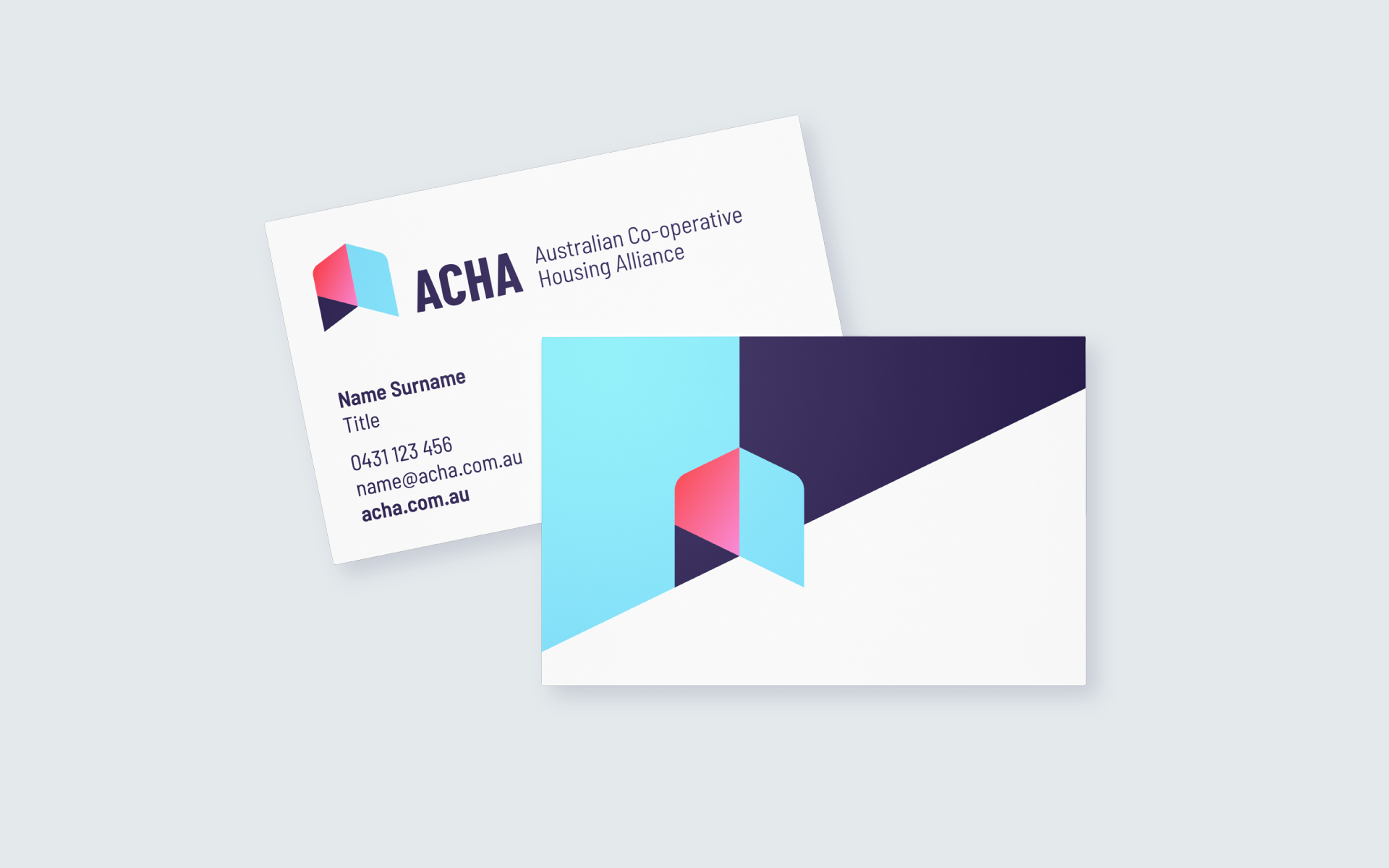 Australian Co-operative Housing Alliance (ACHA) business Card Design