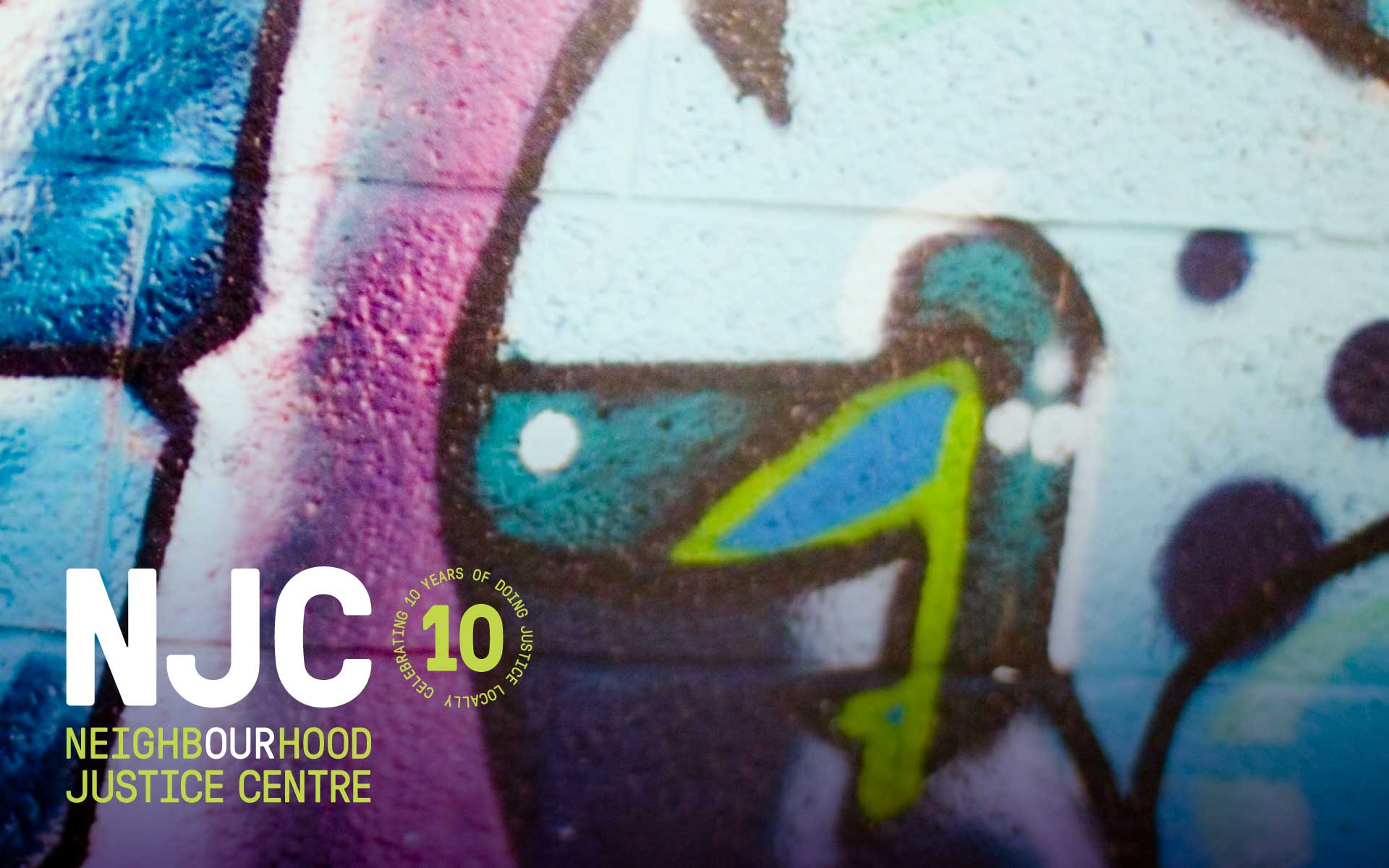 Neighbourhood Justice Centre (NJC) 10 year anniversary logo design