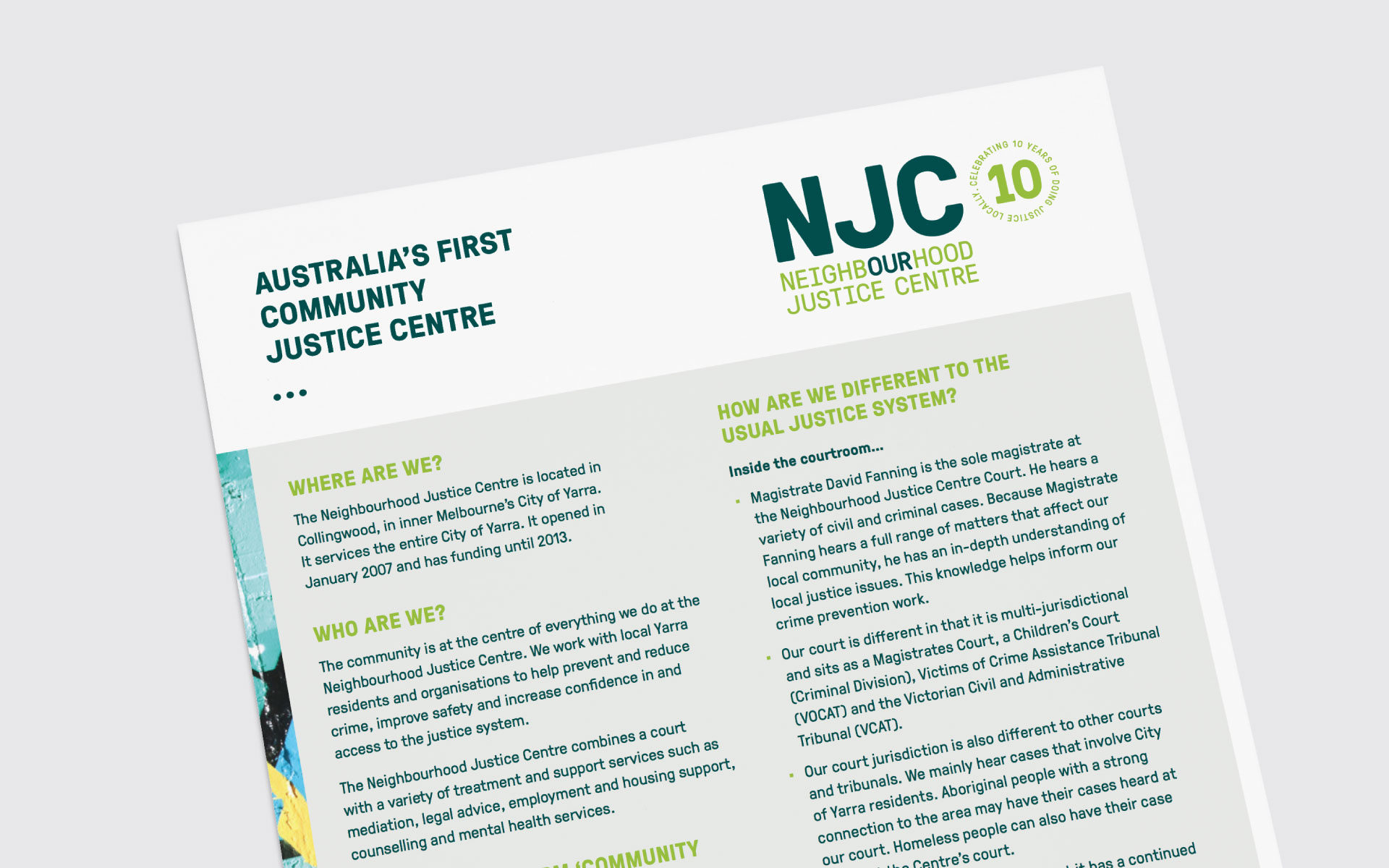 Neighbourhood Justice Centre (NJC) letterhead design
