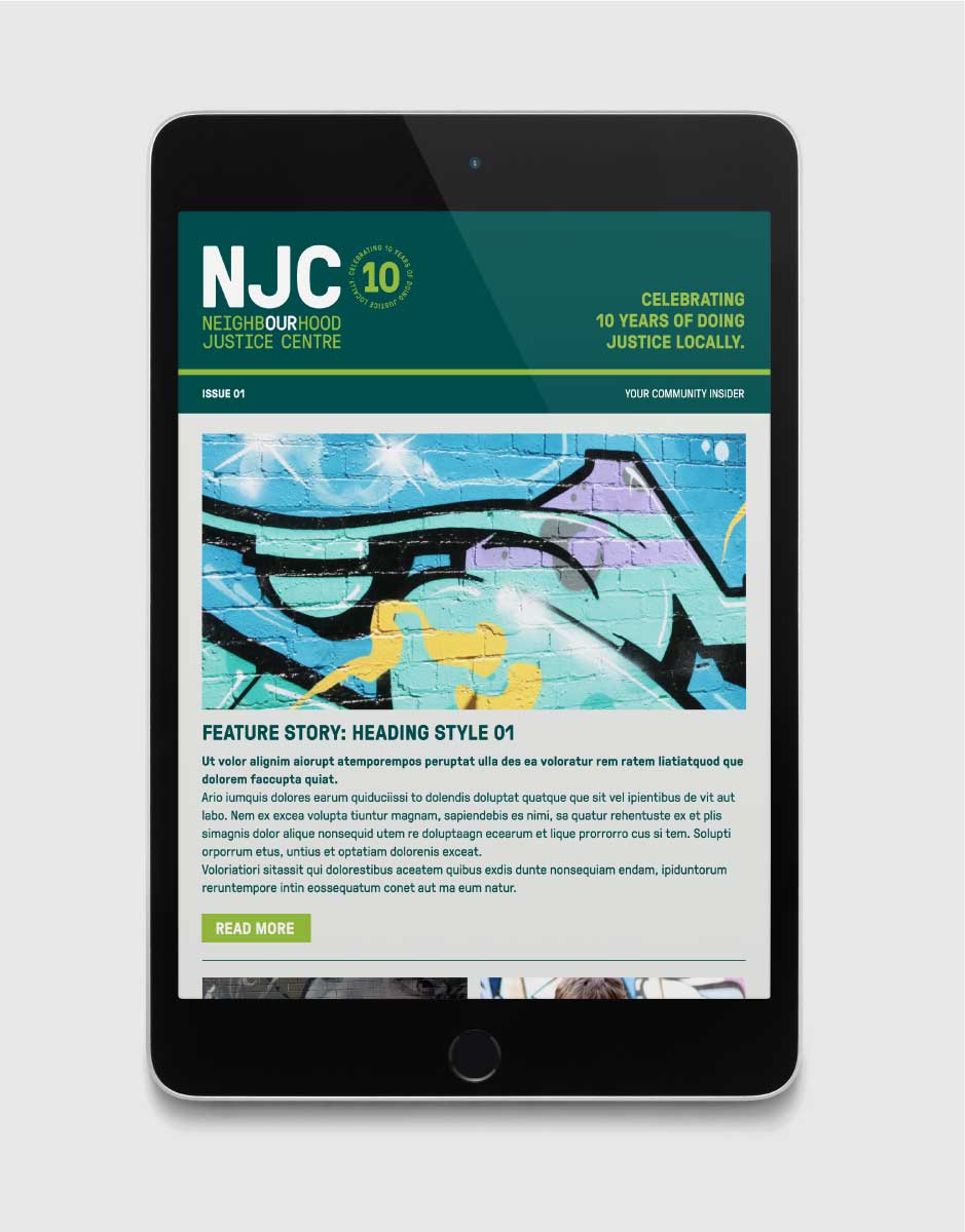 Neighbourhood Justice Centre (NJC) website design