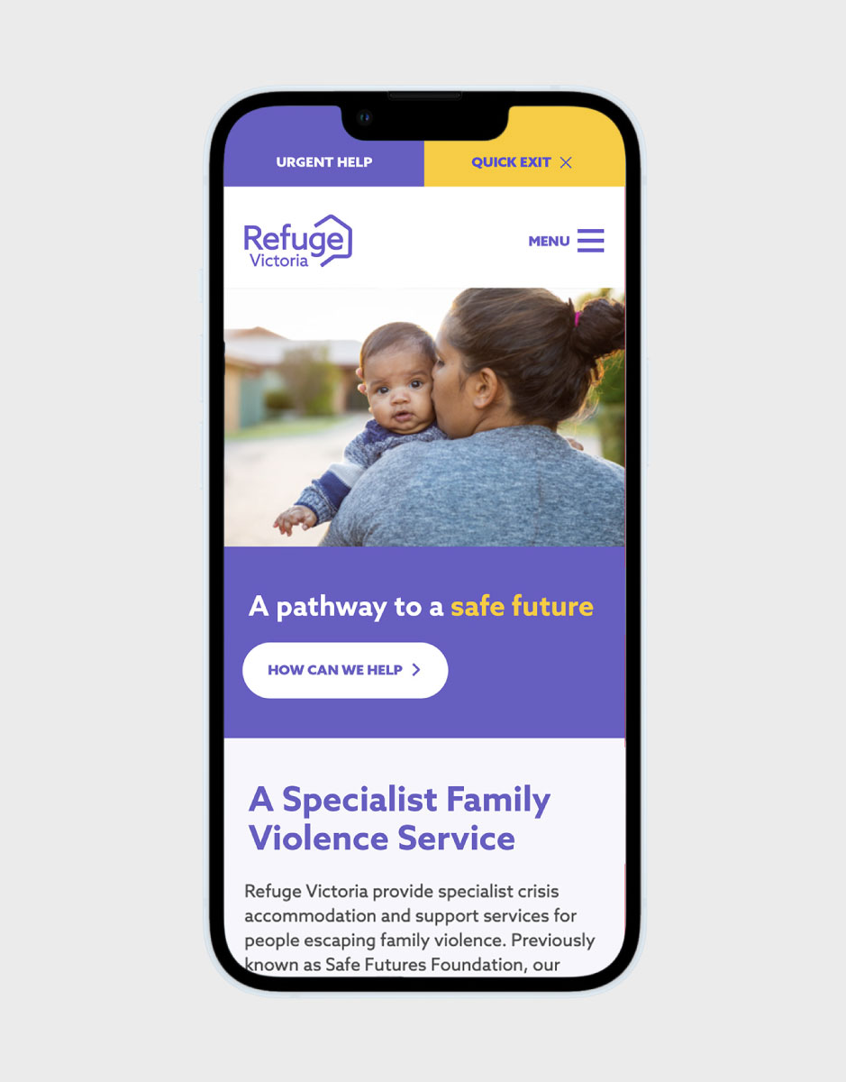 Refuge Victoria website design and development